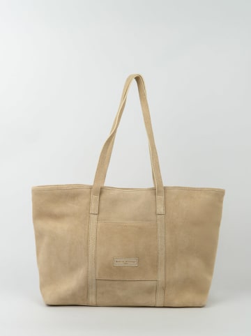 maison héritage PARIS Skórzany shopper bag "Rise" w kolorze beżowym - 52 x 31 cm