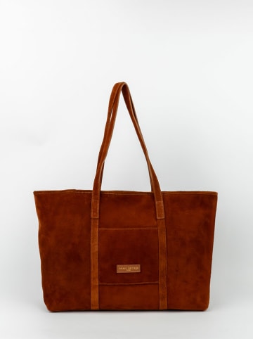 maison héritage PARIS Leder-Shopper "Rise" in Hellbraun - (B)52 x (H)31 cm