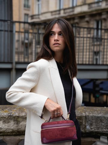 maison héritage PARIS Skórzana torebka "Simos Suede" w kolorze bordowym - 21 x 13 x 9 cm