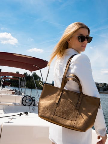 maison héritage PARIS Skórzana torebka "Mini Malta" w kolorze złotym - 38 x 24 x 9 cm