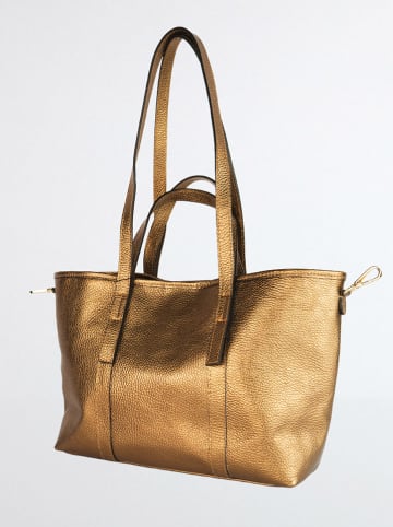 maison héritage PARIS Leder-Schultertasche "Mini Malta" in Gold - (B)38 x (H)24 x (T)9 cm