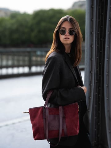 maison héritage PARIS Skórzana torebka "Mini Malta" w kolorze bordowym - 38 x 24 x 9 cm