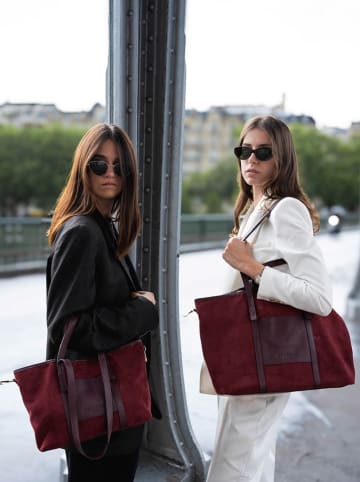 maison héritage PARIS Skórzana torebka "Mini Malta" w kolorze bordowym - 38 x 24 x 9 cm