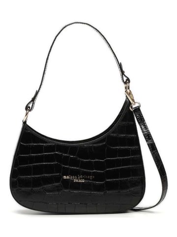 maison héritage PARIS Skórzana torebka "Aline Croco" w kolorze czarnym - 27 x 21 x 6 cm