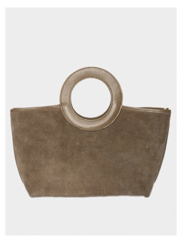 maison héritage PARIS Leder-Shopper "Saumur Suede" in Taupe - (B)41 x (H)33 x (T)13 cm