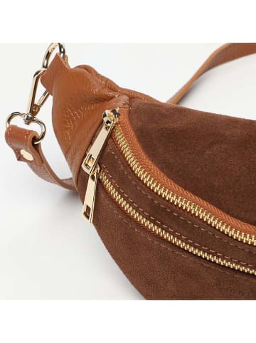 maison héritage PARIS Leder-Brustbeutel "Mouki" in Hellbraun - (B)27 x (H)11 x (T)7 cm