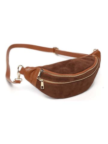 maison héritage PARIS Skórzana saszetka "Mouki" w kolorze jasnobrązowym - 27 x 11 x 7 cm