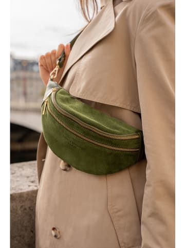 maison héritage PARIS Skórzana saszetka "Mouki" w kolorze zielonym - 27 x 11,5 x 7,5 cm