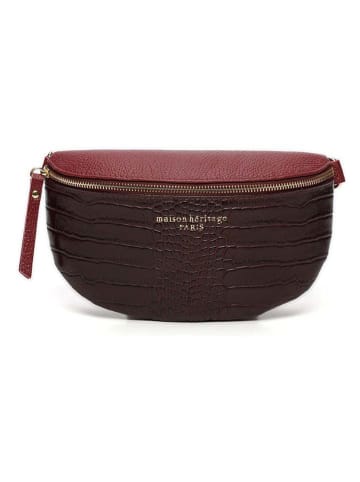 maison héritage PARIS Skórzana saszetka "Kimi Croco" w kolorze bordowym - 28 x 15 x 5 cm