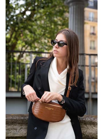 maison héritage PARIS Skórzana saszetka "Kimi Croco" w kolorze jasnobrązowym - 28 x 15 x 5 cm