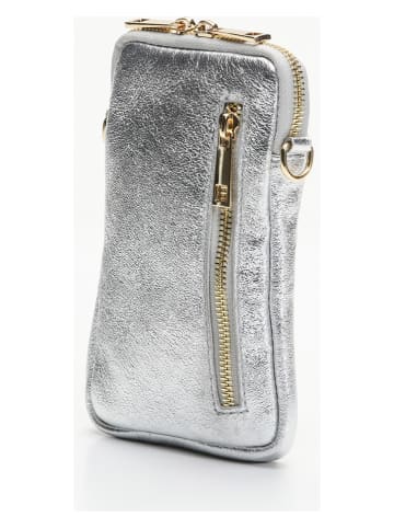 maison héritage PARIS Leder-Umhängetasche "Laila" in Silber - (B)11 x (H)18 cm