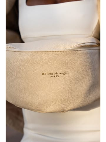 maison héritage PARIS Leren borstbuidel "Rachel" beige - (B)34 x (H)17 cm