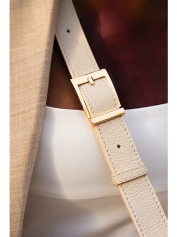 maison héritage PARIS Leren borstbuidel "Rachel" beige - (B)34 x (H)17 cm