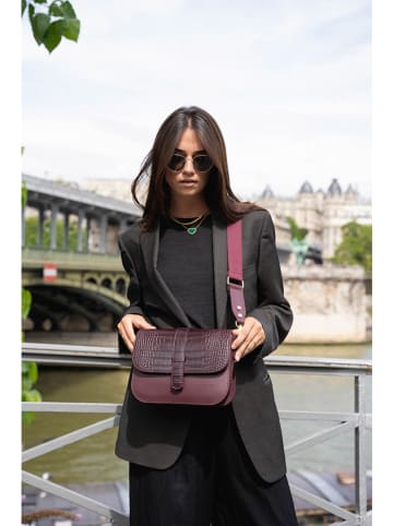 maison héritage PARIS Leder-Umhängetasche "Monica" in Bordeaux - (B)23 x (H)14 x (T)7 cm