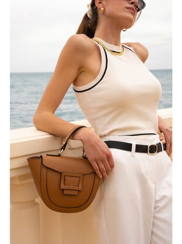 maison héritage PARIS Skórzana torebka "Mini Votti" w kolorze jasnobrązowym - 30 x 17 x 8 cm