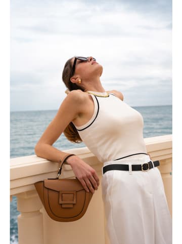 maison héritage PARIS Leder-Henkeltasche "Mini Votti" in Hellbraun - (B)30 x (H)17 x (T)8 cm