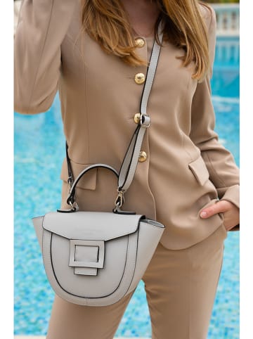 maison héritage PARIS Skórzana torebka "Mini Votti" w kolorze szarym - 33 x 17,5 x 8,5 cm