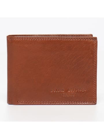 maison héritage PARIS Skórzany portfel "Henry" w kolorze jasnobrązowym - 12 x 9,5 x 2 cm