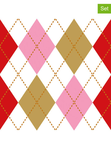 ppd Serwetki (40 szt.) "Mulberry" w kolorze biało-jasnoróżowo-oliwkowym