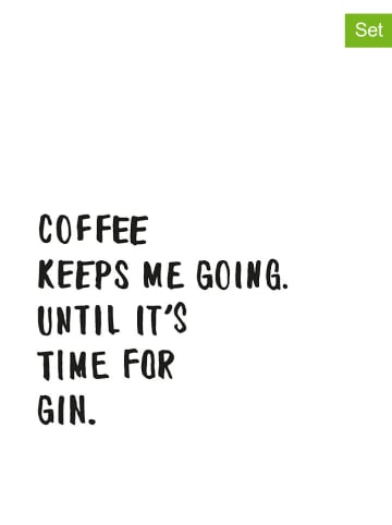 ppd Serwetki (40 szt.) "Coffee & Gin" w kolorze biało-czarnym