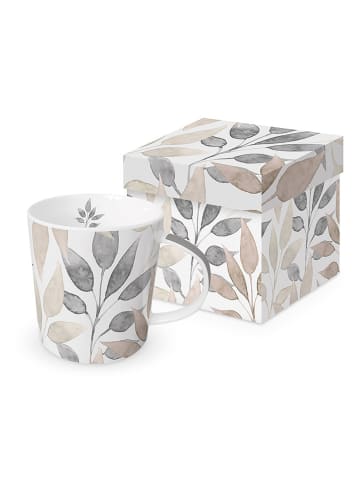 ppd Kubek jumbo "Scandic Leaves" w kolorze szarym - 350 ml