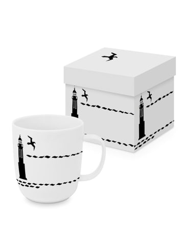 ppd Kubek jumbo "Atelier Vague" w kolorze biało-czarnym - 350 ml