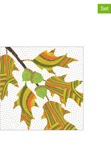 ppd Serwetki (40 szt.) "Fall Fancy" w kolorze biało-zielonym