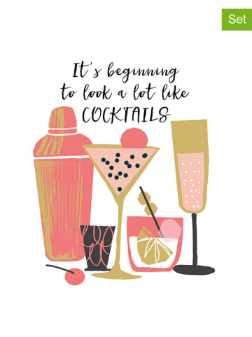 ppd Serwetki (40 szt.) "It´s Beginning" w kolorze biało-złoto-jasnoróżowym