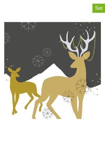 ppd Serwetki (40 szt.) "Golden Deer" w kolorze złoto-szarym