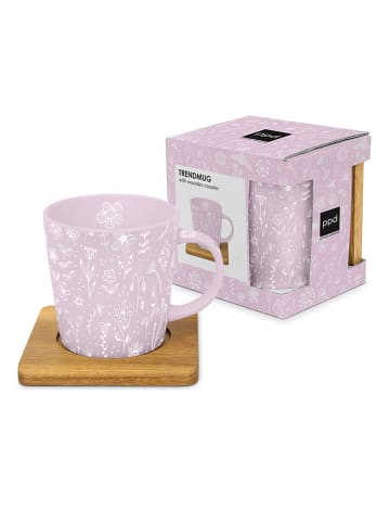 ppd Kubek jumbo "Pure Flower" w kolorze jasnoróżowo-jasnobrązowym - 350 ml