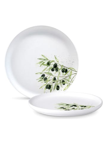 ppd Talerzyk deserowy "Olives" w kolorze białym - Ø 21 cm