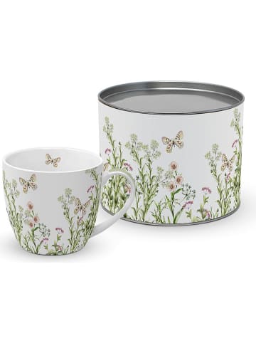 ppd Kubek jumbo "Jardin d'été" w kolorze zielono-białym - 400 ml