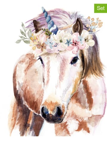 ppd Serwetki (40 szt.) "Pretty Unicorn" w kolorze jasnobrązowym