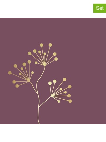 ppd Serwetki (40 szt.) "Pure Gold Berries" w kolorze złoto-fioletowym