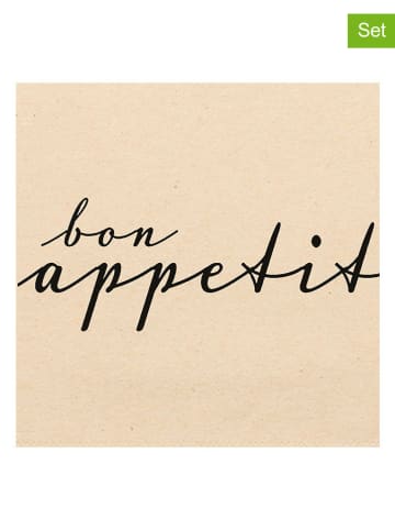 ppd Serwetki (40 szt.) "Bon Appetit" w kolorze beżowo-czarnym