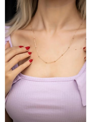 Miu Silver Pozłacany naszyjnik z elementami ozdobnymi - dł. 42 cm