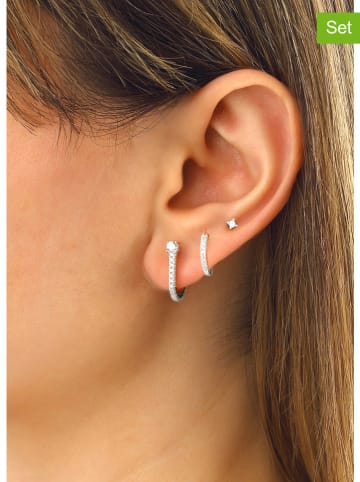 Miu Silver 3er-Set: Silber-Ohrringe mit Edelsteinen