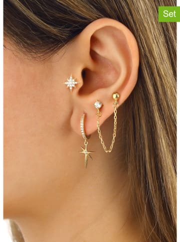 Miu Silver 3er-Set: Vergold. Ohrringe mit Edelsteinen
