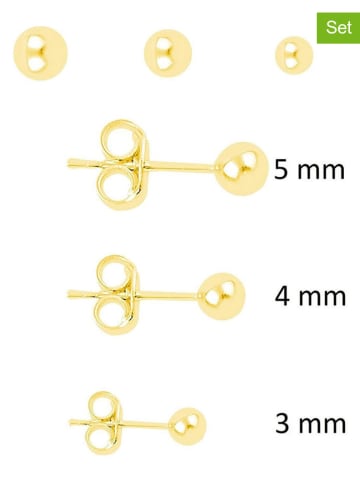 Miu Silver Pozłacane kolczyki-wkrętki (3 szt.)