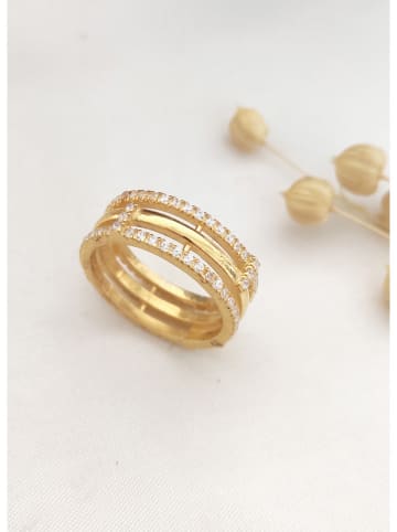 Miu Silver Vergulde ring met edelstenen