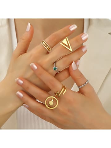 Miu Silver Pozłacany pierścionek z cyrkoniami