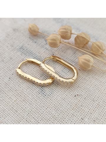 Miu Silver Vergulde oorringen met edelstenen