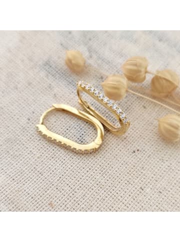 Miu Silver Pozłacane kolczyki z cyrkoniami