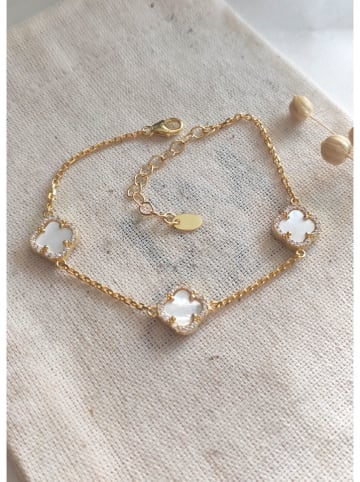 Miu Silver Vergold. Armkette mit Edelsteinen und Perlmutt