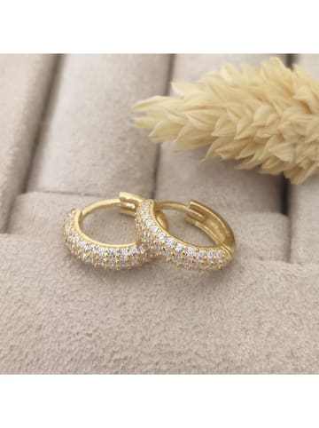 Miu Silver Vergold. Creolen mit Edelsteinen