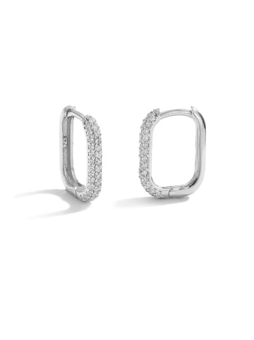 Miu Silver Silber-Creolen mit Edelsteinen