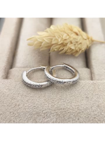 Miu Silver Srebrne kolczyki-kreole z cyrkoniami