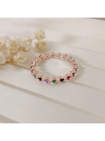 Miu Silver Pozłacany pierścionek z kamieniami szlachetnymi