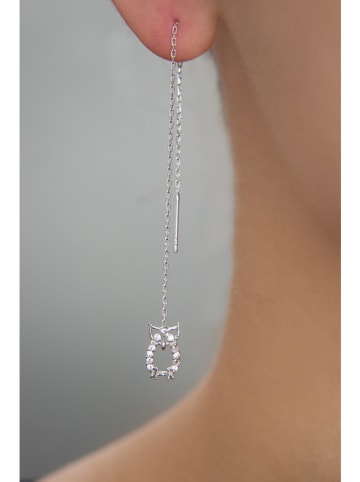 Miu Silver Zilveren oorhangers met edelstenen