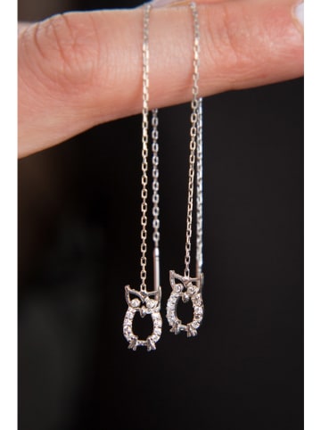 Miu Silver Zilveren oorhangers met edelstenen